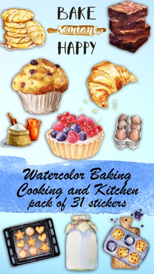 Watercolor Baking Cooking and Kitchen St
