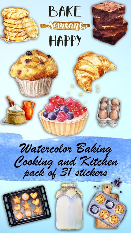 Watercolor Baking Cooking and Kitchen Sticker Pack