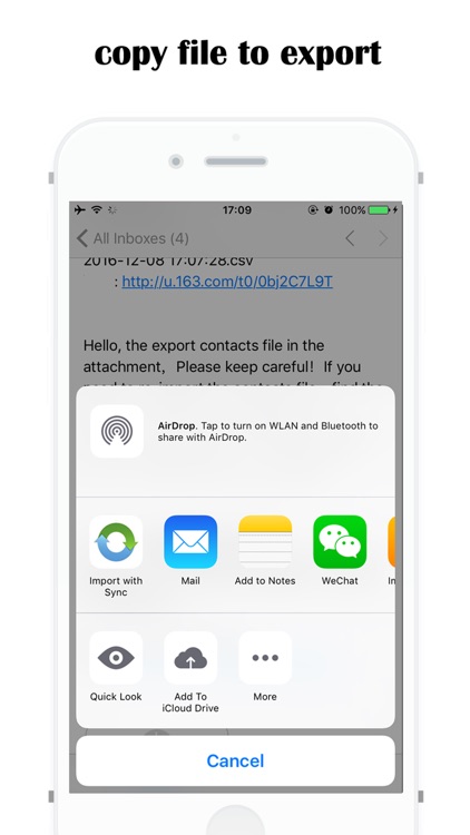 sync -contacts backup to file