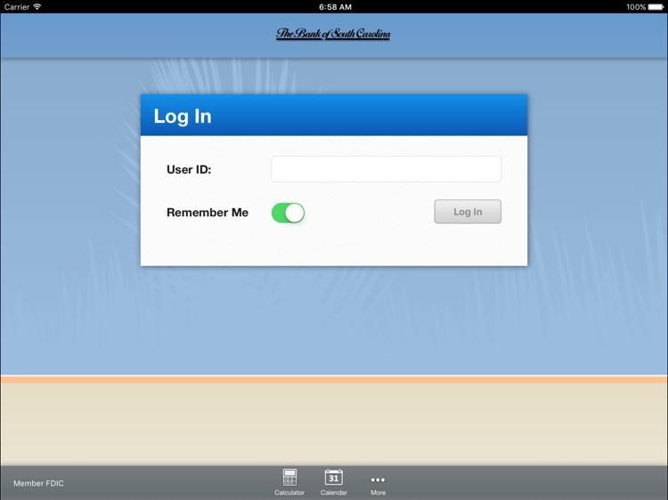 The Bank of South Carolina Mobile Banking for iPad