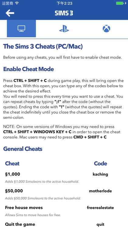 All Sims 4 Cheat Codes::Appstore for Android