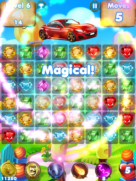 Car Games Puzzle Match - pop cute gems and jewels iPad screenshot