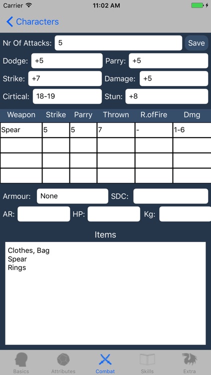 Old School RPG Character Sheet screenshot-3