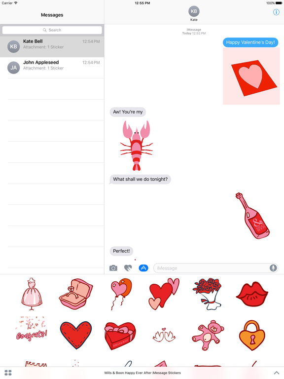 Mills & Boon Happy Ever After iMessage Stickers iPad screenshot 4 - Stickers app
