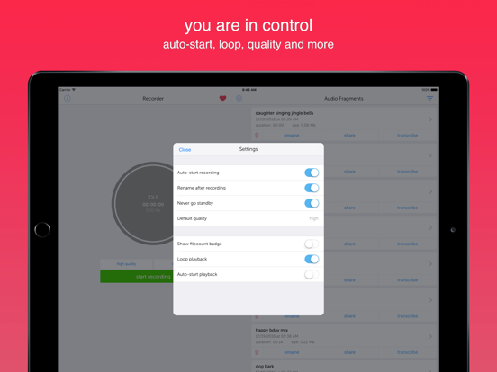 Screenshot #6 pour Instant Rec Lite: Audio Recorder & Voice Recording