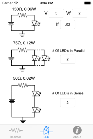 Resistor Color Code w/LED Calculator screenshot 2