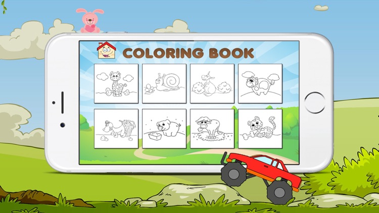 The Coloring Book of a car and animals for kids screenshot-3