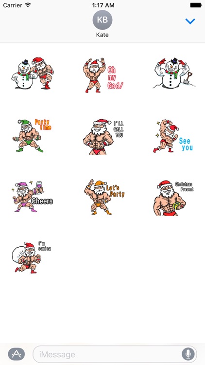 Merry Christmas Wiht Gymnast Santa Claus Stickers