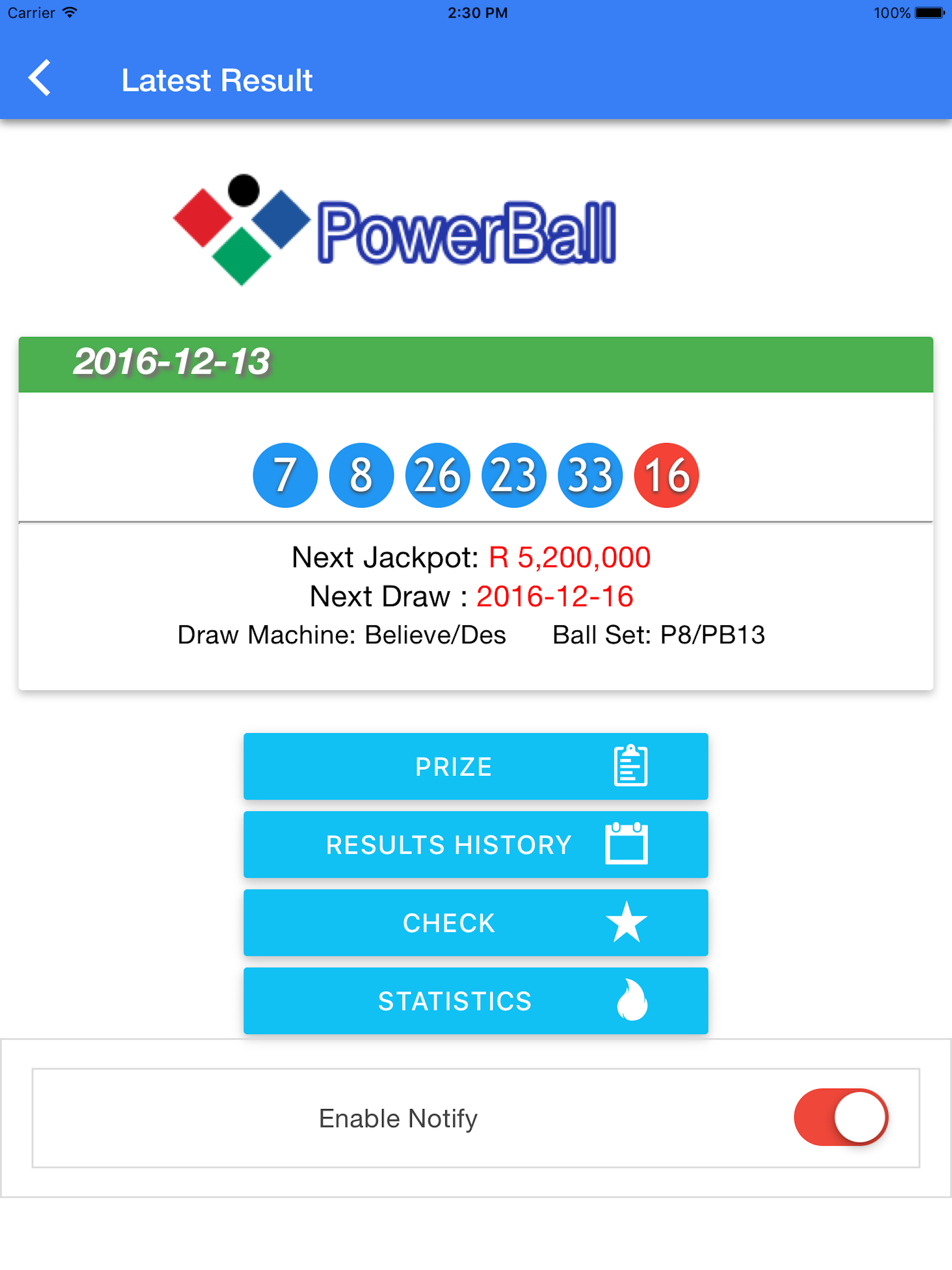 SA Lotto results check notify screenshot 8