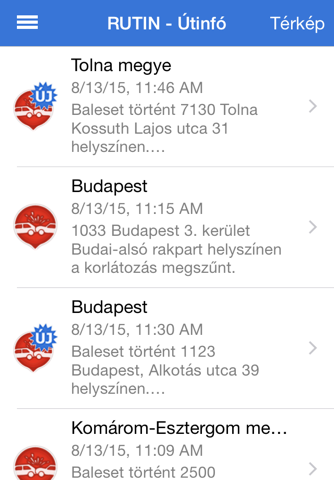 RUTIN Rendőrségi útinformációk screenshot 2