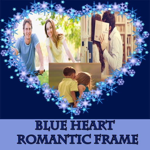 Blue Heart  Romantic Photo Frame Download