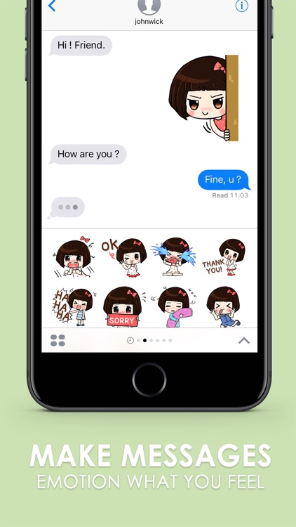 Noi Nae The Naughty Girl Stickers for iMessage