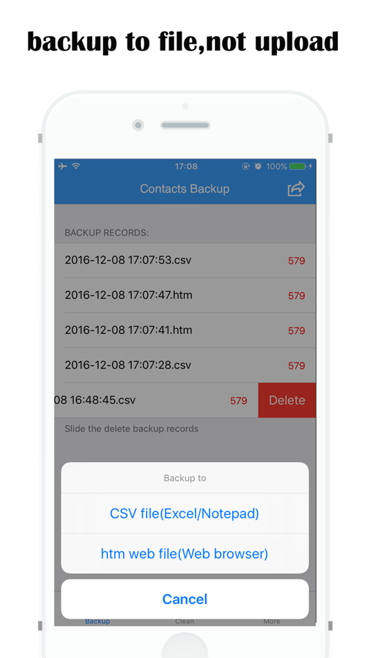 sync -contacts backup to file - 5.72 - (iOS)