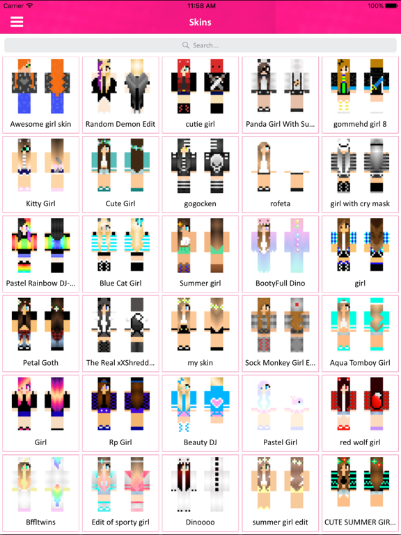 Kawaii Minecraft Girl Skins Pe Layout - Галерија слика