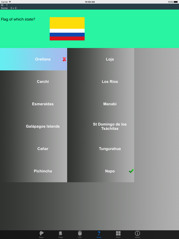 Ecuador Province Maps, Flags and Capitals iPad screenshot