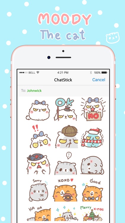 Moody the Angry Cat Stickers for iMessage Free