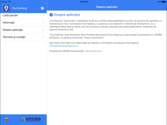 Cluj Parking iPad screenshot 5 - Utilities app