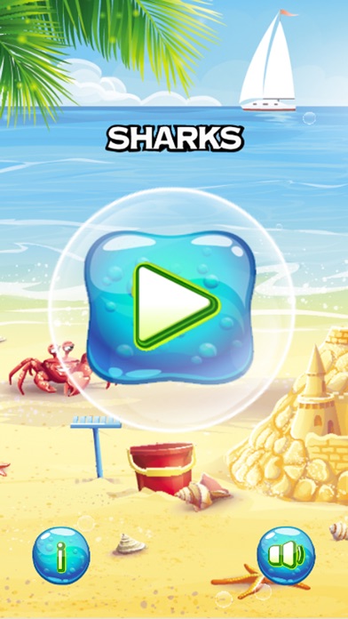 Sharks and friends Match 3 puzzle game iPhone screenshot