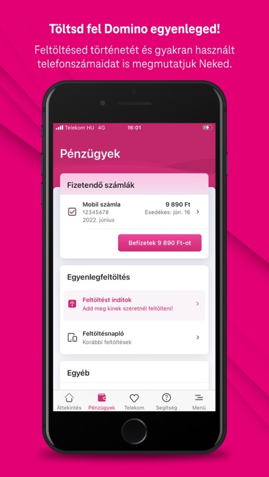 Telekom alkalmazás Screenshot