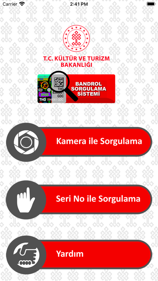 #1. Bandrol Sorgu (iOS) Podle: T. C. Kültür ve Turizm Bakanlığı