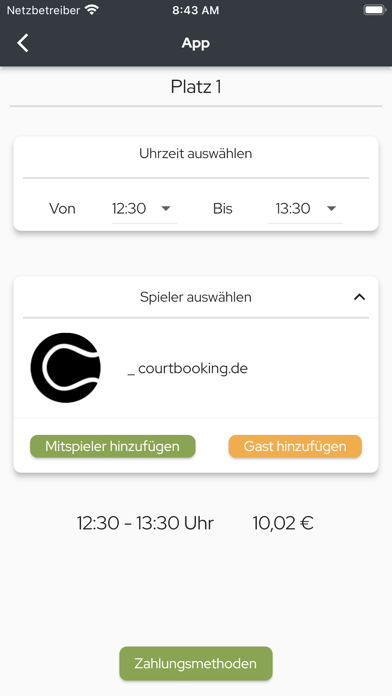 courtbooking.de Screenshot