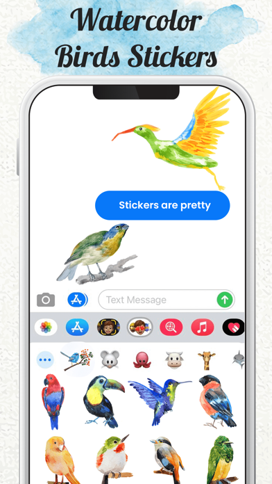 Watercolor Cute Birds Stickers Screenshot
