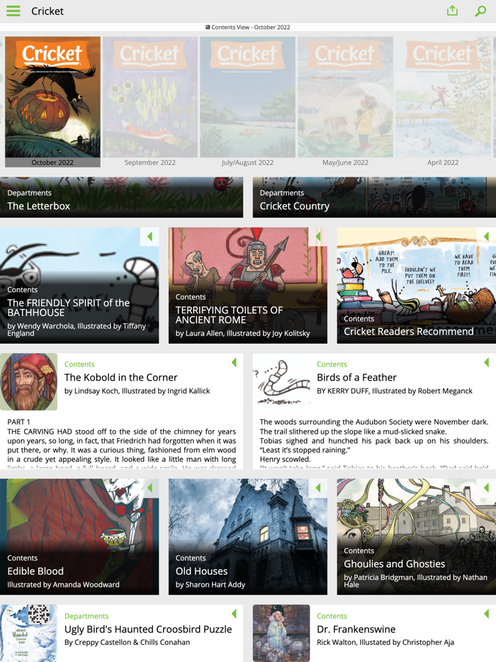 Cricket Mag Literature and Art