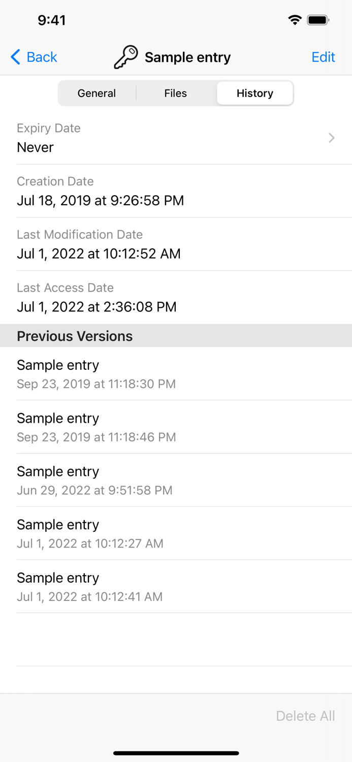 KeePassium KeePass passwords