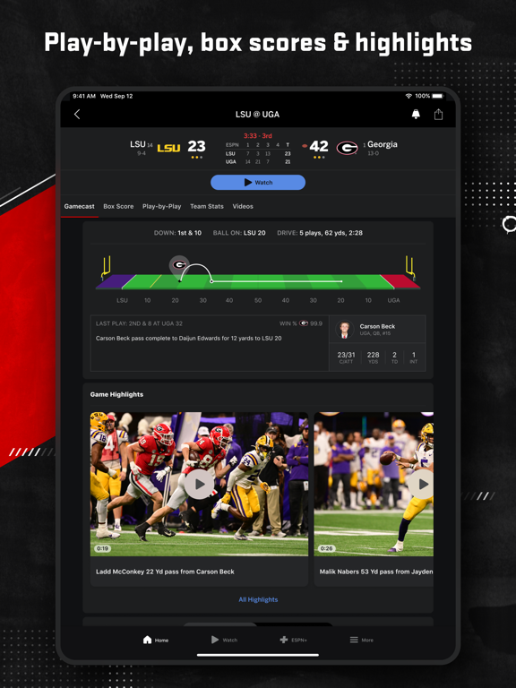 Screenshot #6 pour ESPN: Live Sports & Scores