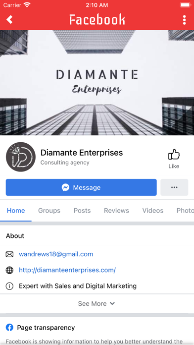Diamante App Screenshot