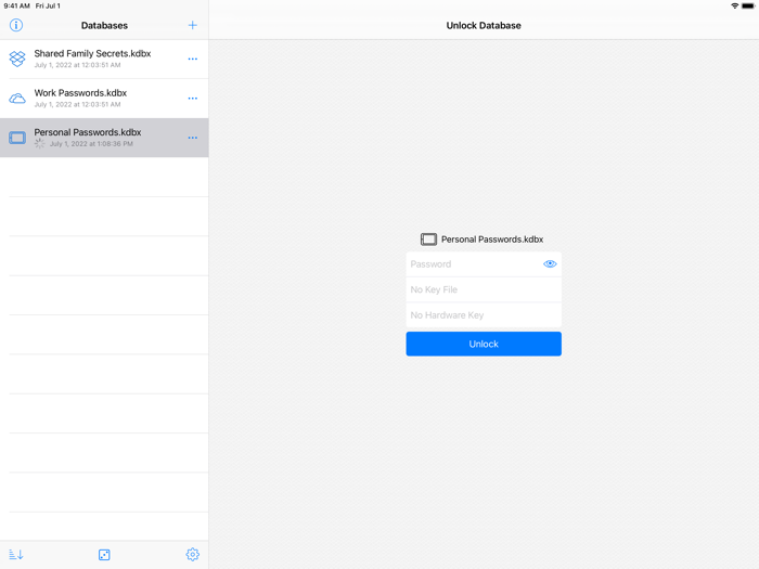 KeePassium KeePass passwords