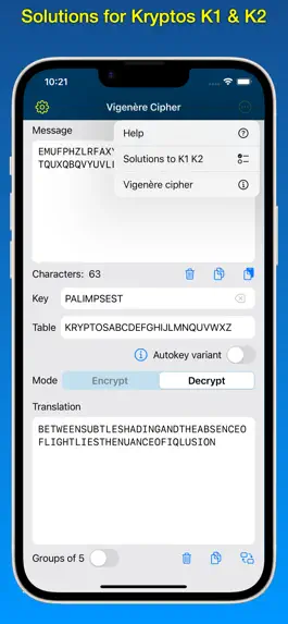 Game screenshot Kryptos Tools - Vigenère apk