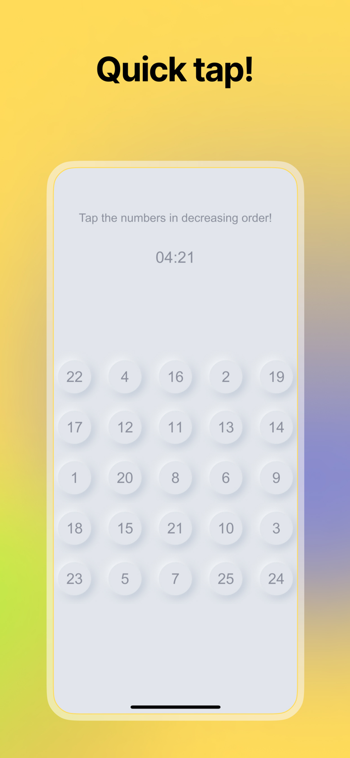 Tap Numbers Speed Test