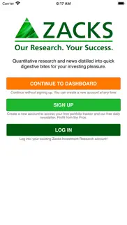 zacks mobile app iphone screenshot 1