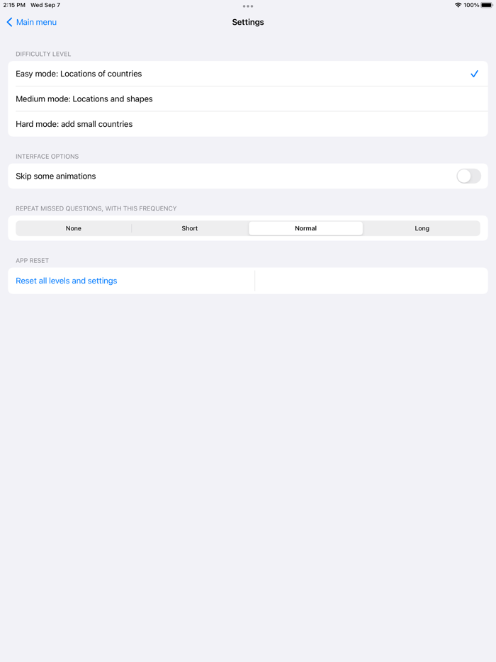 OneMileNorth Countries Quiz