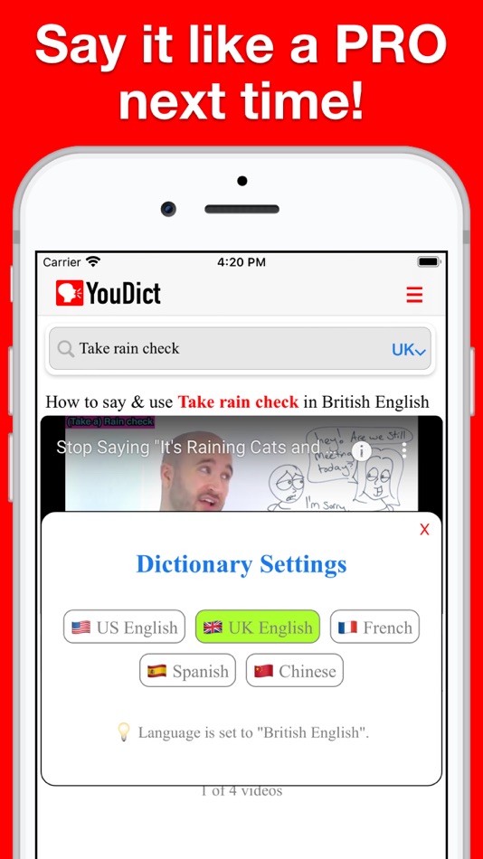#4. YouDict - Video Dictionary (iOS) 由: SmartAddress, Inc.