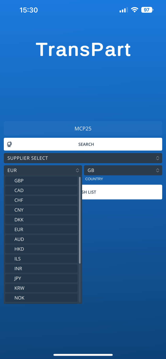 TransPart - Component Search