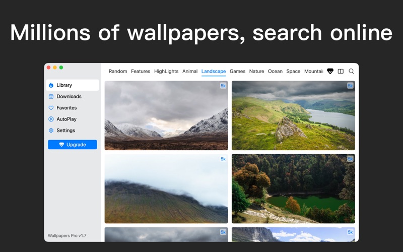 Wallpapers Pro - 4k & 5k app screenshot