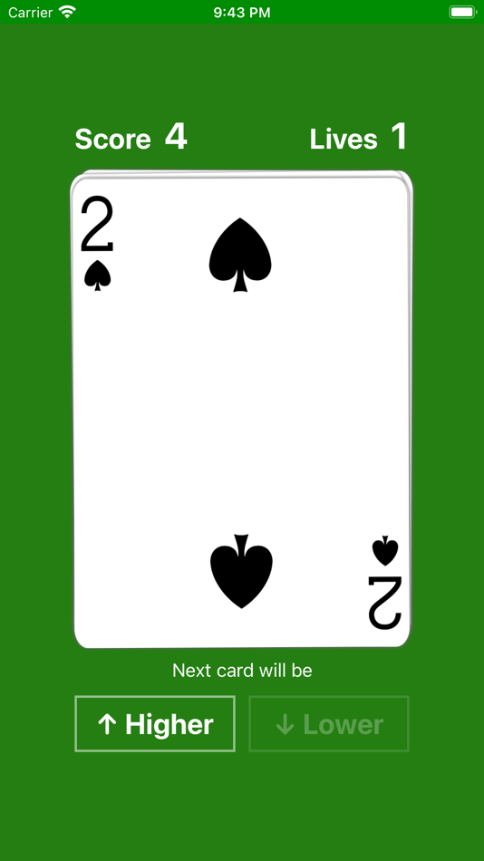 #7. Higher or Lower card game easy (iOS) 由: Jorge Hugo Sanz Saez
