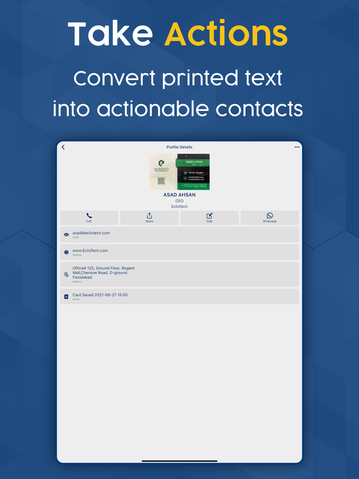Business Card Scanner  Reader