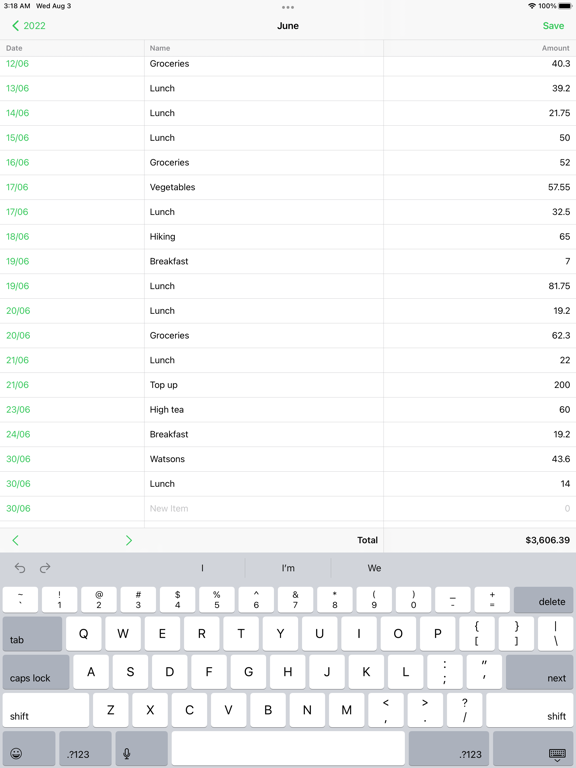 Monies Expense Tracker