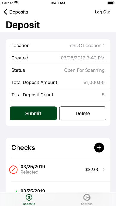 1HB Business Deposit Screenshot