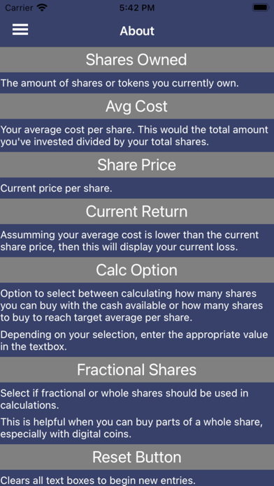 Buy in Calculator Screenshot
