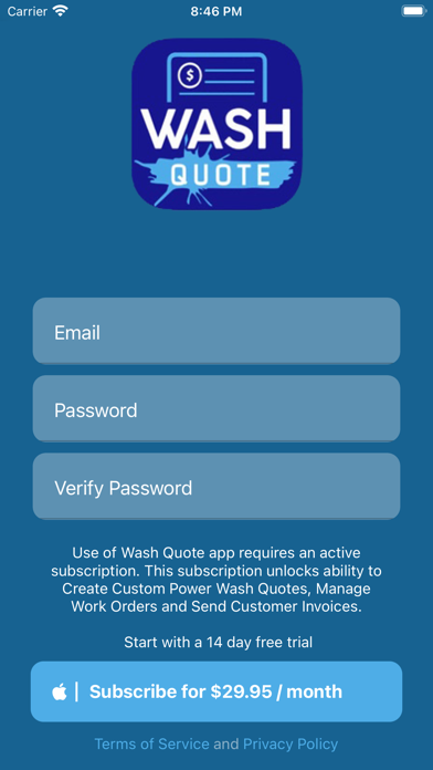 Wash Quote Screenshot