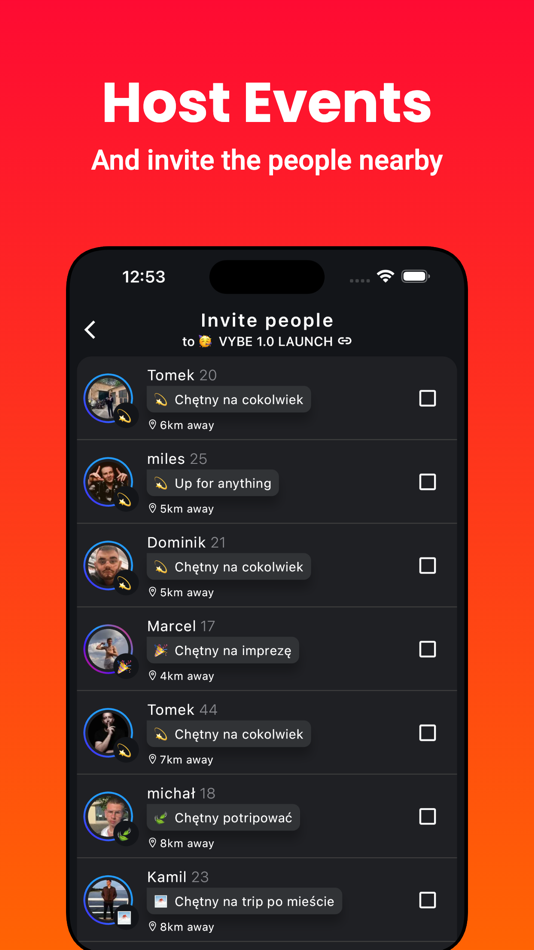#2. Vybe - The Going Out App (iOS) Podle: Mateusz Rebacz