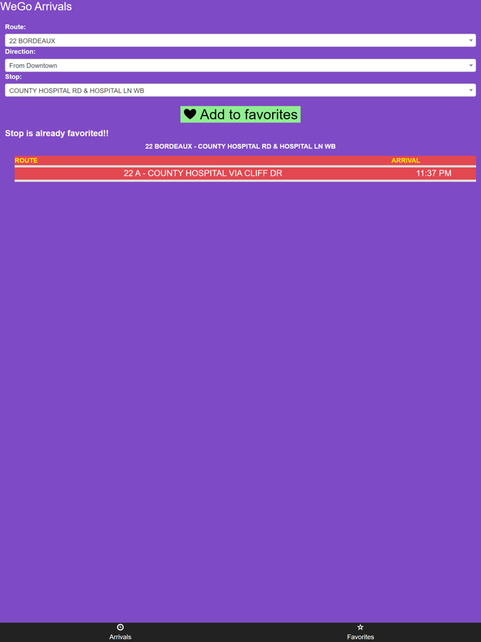 Nashville WeGo Bus Tracker