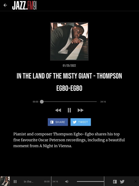 JAZZ.FM91 iPad screenshot 5 - Music app