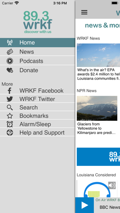 WRKF Public Radio App Screenshot