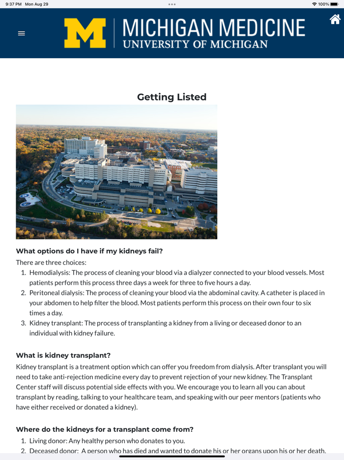 Kidney Transplant Education