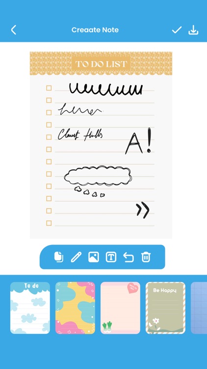 Write notes on the screen